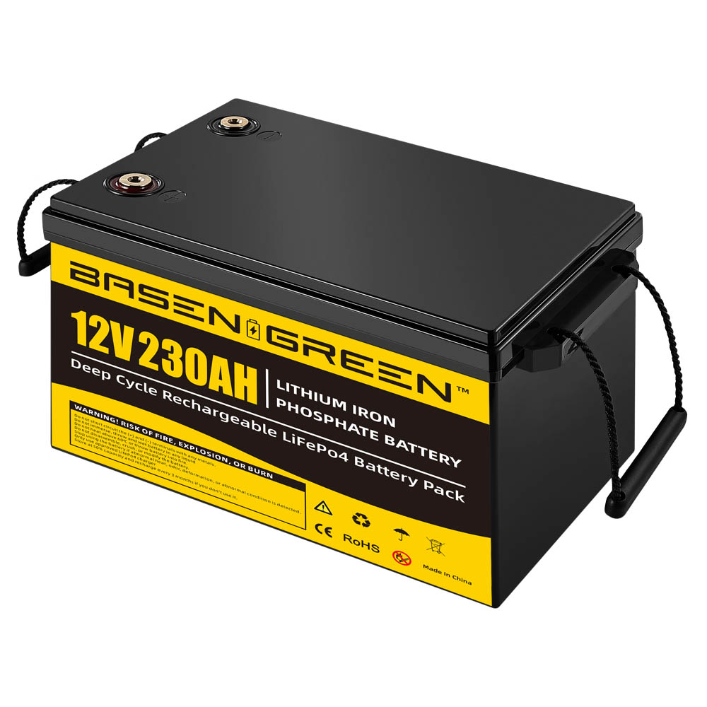 Basen 12V 230Ah Lifepo4 Battery Pack Rechargable Lithium Ion Cell Deep Cycles For Solar System