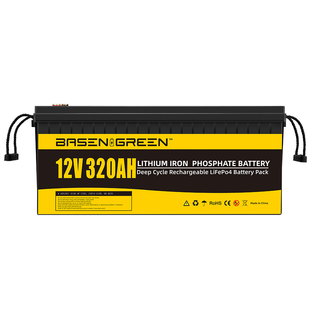 Basen 12V 320ah LiFePO4 High Capacity Rechargeable Battery Pack 5000 Cycles Times For Golf Cart EV RV Solar Energy Storage