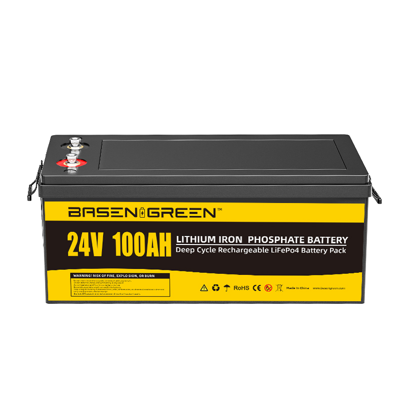 Basen 24V 100ah Battery LiFePO4 Pack Lithium Iron Rechargeable Batteries Deep 5000 Cycle Times For Stroge Energy System