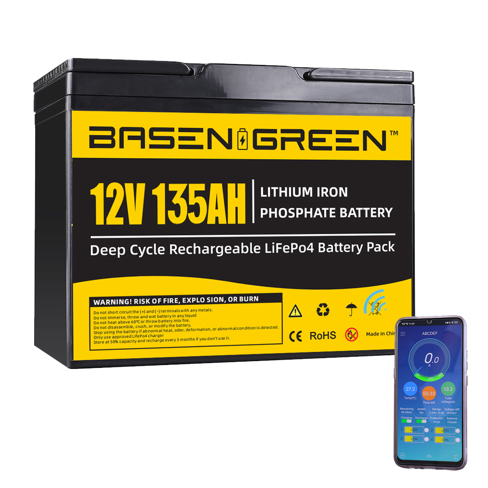 Basen 12V 135Ah Lifepo4 Battery Pack Deep Cycles Golf Cart Batteries