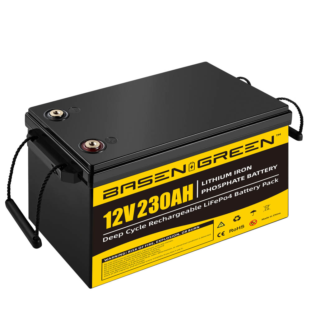 Basen 12V 230Ah Lifepo4 Battery Pack Rechargable Lithium Ion Cell Deep Cycles For Solar System